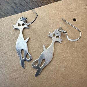 Silver Cat Earrings